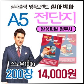 전단지 200장, 완성데이타 (수정0회) 제공, A5-단면 200장