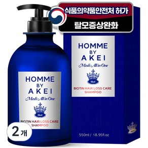 아케이 옴므 메디올인원 비오틴 탈모샴푸 센스페로몬향, 2개, 550ml