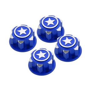 트랙 사스 X-맥스 정상 회담 E-레보 ARRMA 1/8 RC 자동차 레드에 대한 4PCS 알루미늄 17mm 육각 휠 너트 방진 미끄럼 방지 미끄럼, [02] 파란 * 4개, 4개