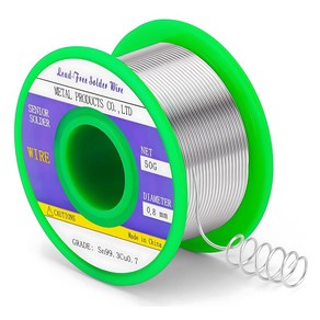 납땜용 실납 와이어 친환경 무연납 Sn99.3 Cu0.7, 1개, 50g 0.8mm
