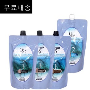 무료배송~ 소망 씨에스 CS 트리트먼트 오징어먹물 헤어칼라 크림 염색약 500ml (색상5종) /저자극염색약 염색 새치염색 새치커버/ 정품, 다크브라운, 1세트