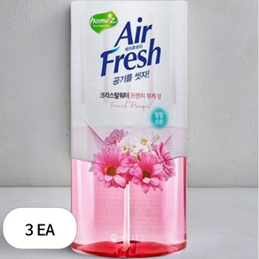 에어후레쉬 크리스탈워터 방향소취 프렌치 부케 향 본품, 400ml, 3개
