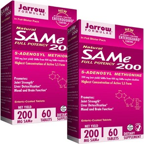 재로우 SAMe 200mg 타블렛 비건 글루텐 프리, 60정, 2개