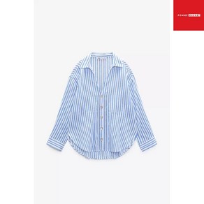 ZARA 자라 블루 스트라이프 셔츠 8351023 044