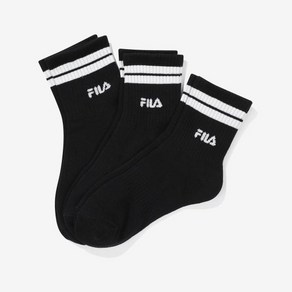 휠라 스트라이프 중목양말 3매입 FS3SCF5332X BLK, BLACK/260, 1개