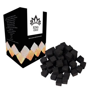 물담배 시샤 후카 숯 100% 코코넛숯 큐브형x 1kg(CUBE72개)/ KINGCOCO COCONUT SHISHA HOOKAH CHARCOAL 캠핑용품 차콜 홀릭 식자재마트