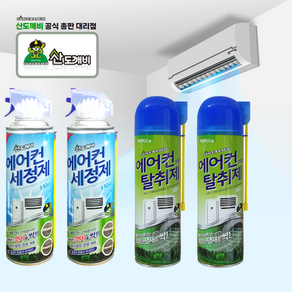 산도깨비 에어컨 청소 세트 [세정제+탈취제]세트, 2개, 630ml