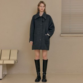 LOOKAST 룩캐스트 차콜 마리 하프 울 코트 / CHARCOAL MARY HALF WOOL COAT