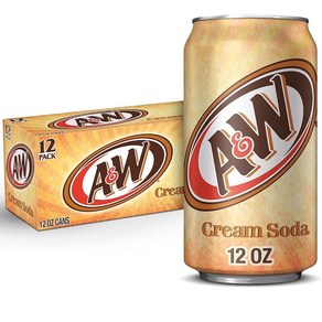 A&W 크림 소다 12 FL oz 캔 12팩, A&W 크림 소다, 12 FL oz 캔, 12팩, 12개, 0.355l