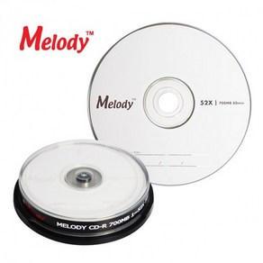 [멜로디]공시디 700M CD-R 52X 10P 케익, 1개