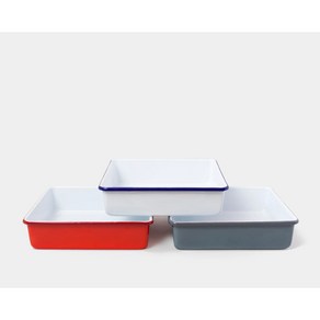 FALCON ENAMELWARE 팔콘 에나멜웨어 법랑 사각 베이킹 트레이 25cm x 25cm x 6cm, 레드, 1개