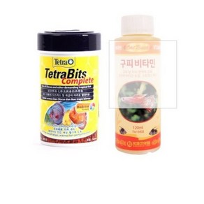 테트라 비트 중형 열대어 사료 소 + 구피 비타민 120ml