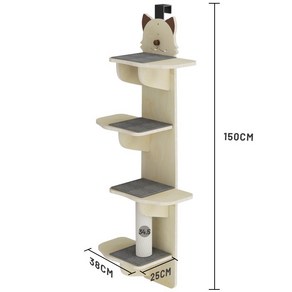 문걸이 캣타워 공간활용 고양이타워 원목 무타공 장착형 수직 하우스 선반, 02. 고양이