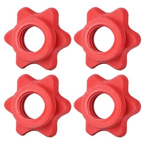 4pcs Babell Spinlock Colla Babell Ba Hexagon 너트 무게 리프팅 덤벨 바를위한 미끄럼 방지 스핀 잠금 칼라 나사, 빨간색, 4개