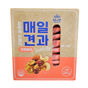 담과연 하루에 한봉씩 매일견과 크랜베리, 10개, 20g