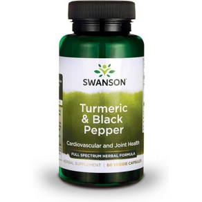 스완슨 Swanson Tumeic & Black Peppe - Joint Health Heat Health Digestion & Suppot Supplement - Nat