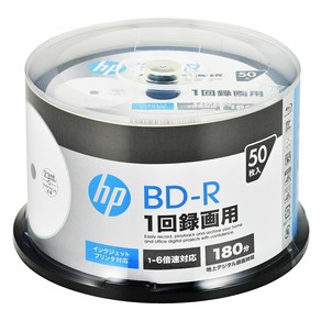 BD-R 25GB VBR130RP50SH1 휴렛 팩커드(HP) 1회 녹화용 블루레이 디스크 50장 잉크젯, 1개