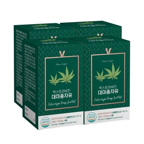 비카인 독일산 네덜란드산 유기농 대마종자유 식물성 오메가3 30캡슐, 750mg, 4박스