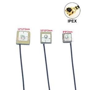 2Pcs GPS 안테나 2mm IPEX IPX UFL BDs 내장 활성 세라믹 안테나 10cm 케이블 EC25 EP06-E 용 강력한 고 이득 RHCP, 2) No.2 10x10x2mm, 2개