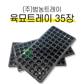 (주)범농트레이 육묘트레이 씨앗 모종 육묘장 전용 튼튼하고 유연한 재질의 트레이, 35개, 블랙