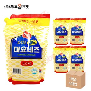 푸드올마켓_ 해표 고소한 골드 마요네즈 3.2kg /스파우트팩 한박스 (3.2kg x 4ea), 4개