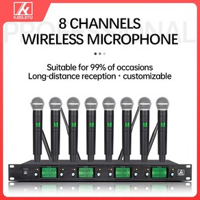 KATELEIYU UHF 고품질 8 채널 휴대용 전문 무선 마이크 무대 성능 역학, 2. Lavalie, 2.Lavalie