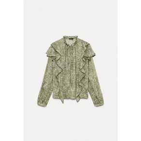ZARA 자라 러플 프린트 블라우스 ZARA 자라
