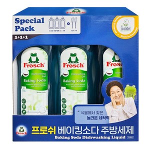 프로쉬 베이킹소다 주방세제 1L x 3개+펌프2개, 1개, 3L