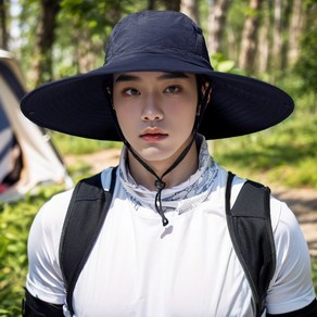 [자외선차단 인증] 등산 낚시 캠핑 농사 햇볕차단 챙넓은 모자 메쉬통풍 썬캡 사파리 남여공용 큰머리모자 빅사이즈모자