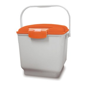 HDPE 잠금형 음식물쓰레기통 PCS-10L(10L) 음식물쓰레, 주황, 1개