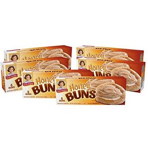 Little Debbie Honey Buns 36 Individually Wapped Beakfast 리틀 데비 허니 번 개별 포장 아침 식사용 페이스트리 36개(상자 6개, 6개, 300g