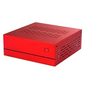 B01 케이스용 미니 ITX 컴퓨터 섀시 알루미늄/유리 서류가방 홈시어터 AC-DC HTPC 컴퓨터 박스 데스크탑 PC 인클로저, 빨간색, 02 빨간, 빨간색, 1개