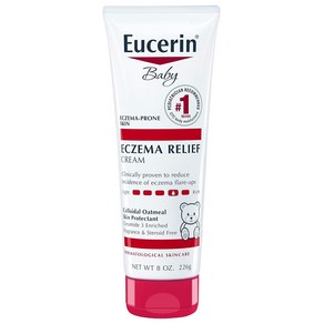 [미국]Eucerin 아기 습진 완화 바디 크림 무향 아기 습진 크림 8온스 튜브