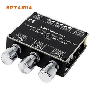 SOTAMIA Bluetooth 5.1 디지털 전력 증폭기 보드 2.1 채널 AUX 미니 Amp 2x15W + 30W 서브 우퍼 증폭기 홈, 한개옵션0