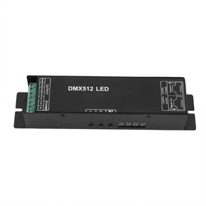 DMX 512 디지털 디스플레이 디코더 디밍 드라이버 DMX512 컨트롤러 LED RGBW 테이프 스트립 라이트 RJ45 연결 DC12-24V 20A (4 채널), 하나, 검정, 1.Black