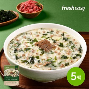 프레시지 부담없는 한끼 오트 소고기미역죽 (파우치), 5개, 300g