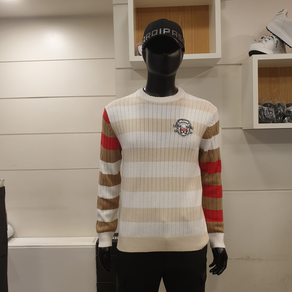 파사디골프 남성 가을 봄 입기 좋은 골조직 스트라이프 라운드 풀오버 !!! 매장할인가 50% 행사~~
