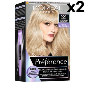 로레알 염색약 프리퍼런스 10.1 헬싱키 쿨 블론즈 2팩 LOreal Cool Blondes