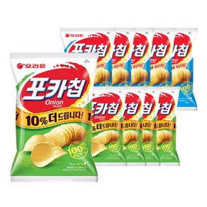 오리온 포카칩 오리지널 60gx5봉+어니언 60gx5봉, 10개, 60g