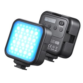 Godox LITEMONS LED6R RGB LED 비디오 라이트 충전식 미니 채우기 빛 3200K-6500K 디 밍이 가능한 13 조명 효과 VLOG 라이브 스트리밍 제품 사진을위한 3 개의 콜드 슈 마운트로 마그네틱 흡착 지원, Black, 1개