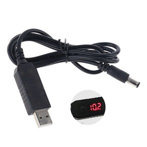 QC 3.0 USB ~ 5V-12V 조정 가능한 전압 스텝 업 5.5x2.1mm 케이블 전력 부스트, 1개