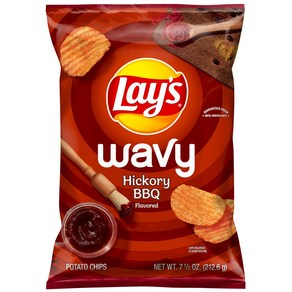 레이즈 웨이브 히커리 BBQ맛 감자칩 1개x212.6g Lay's Wavy Potato Chips Hickory BBQ Flavor