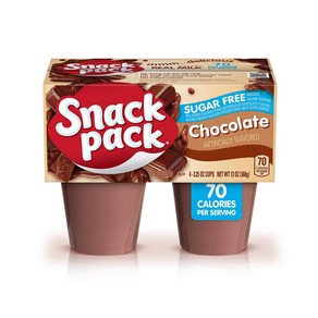 스낵팩 푸딩 밀크 무설탕 초콜릿맛 Snack Pack Suga Fee Chocolate Pudding Cups, 368g, 1개