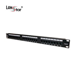 랜스타 CAT.6 24포트 LED 패치판넬 LS-6PLB-24P19LED, 상세페이지 참조, 1개