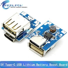 고정밀 충전-방전 통합 모듈 C타입/마이크로 USB 입력 4.2V 리튬 배터리 부스트와 호환 가능 5V 1A 2A, 1개