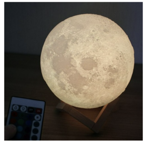 옆동네몰 입체 달 무드등 16색 18cm + 리모컨, 혼합색상