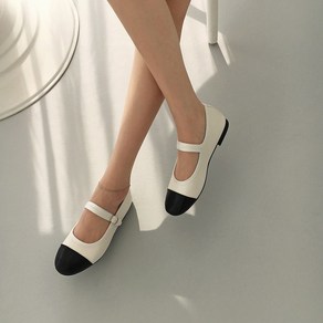 [당일출고/작은발] 꼼꼼구두 앨리스 메리제인 투톤 밴딩스트랩 발편한 플랫슈즈(1.5cm) [220mm가능]