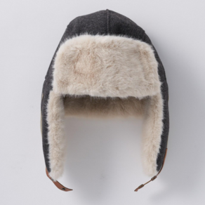 [초록네모] 부드러운 에코퍼의 빅사이즈 트래퍼햇 고급스러운 빈티지룩 Unisex Trapper Hat with Eco Fur Trim