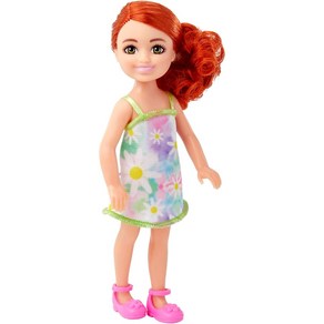 바비첼시 미니인형 BARBIE 미국배송 정품 소장용 레드헤어 소녀, 플라워 원피스, 1개