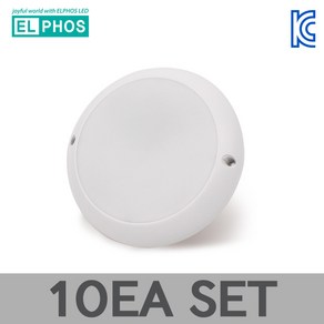 엘포스 LED 원형 직부등 슬림엣지 6인치 15W 현관 베란다등 계단등 복도 조명 10개 세트, 화이트바디 전구색(노란빛)